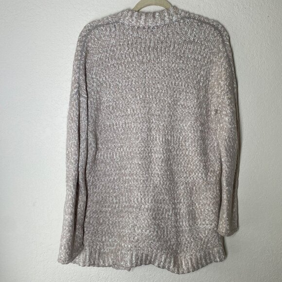 Express Open Front Knit Cardigan Sweater Womens Size  L Beige Cozy Casual Neutra - Picture 6 of 8